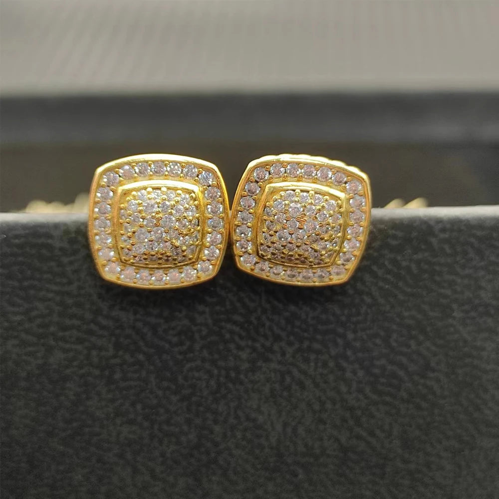 2025 New High-Quality Christmas Elegant and Simple Square Diamond Necklace and Earrings Set - Valentine's Day Gift